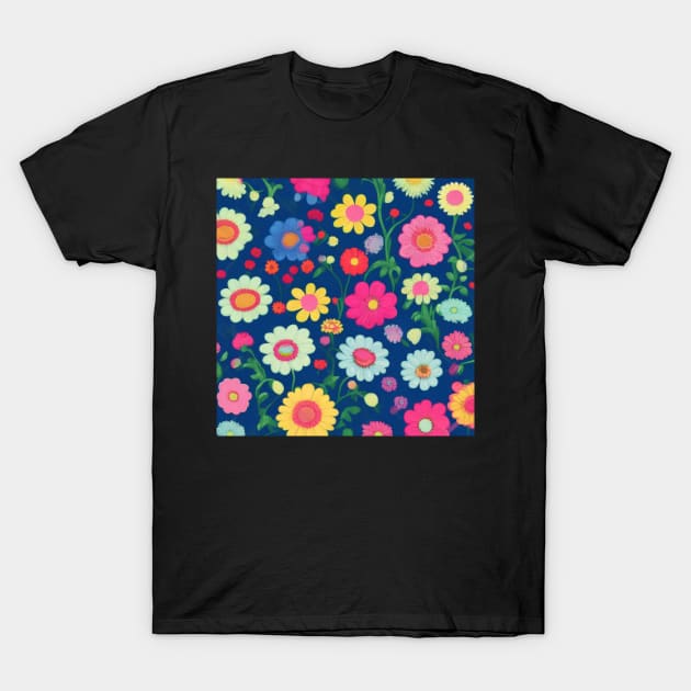 Flower Power Retro Revival T-Shirt by Adele